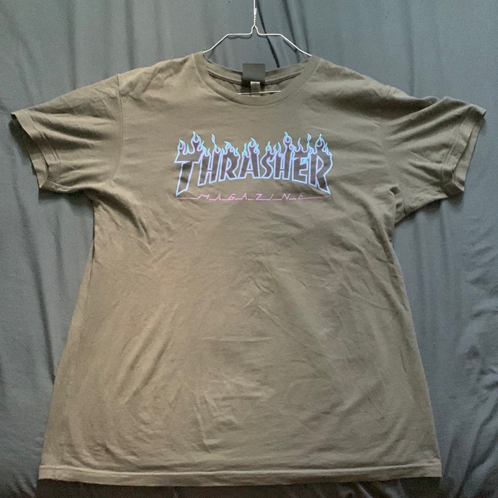 Thrasher flame logo grey t-shirt